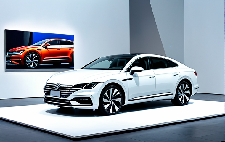 Volkswagen Arteon - Modern Elegance**

"A Volkswagen Arteon, fully clothed, parked in front of a modern art museum. Sleek coupe design, LED lighting. Safe for work, appropriate content, professional photography, perfect anatomy, natural proportions, modest."

**